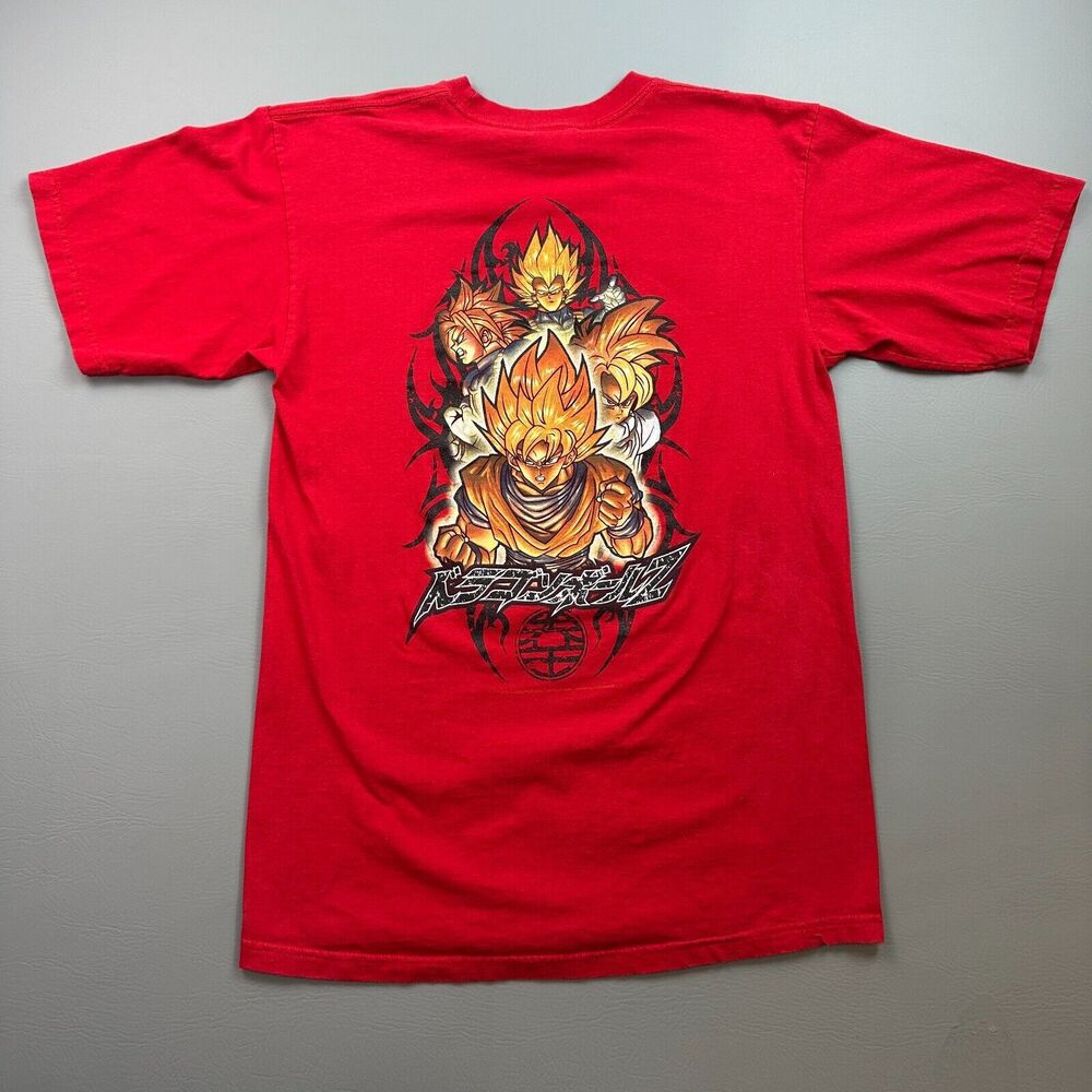 Vintage Dragon Ball Z Shirt Mens Large Red Super Saiyan Goku Gohan Trunks Vegeta